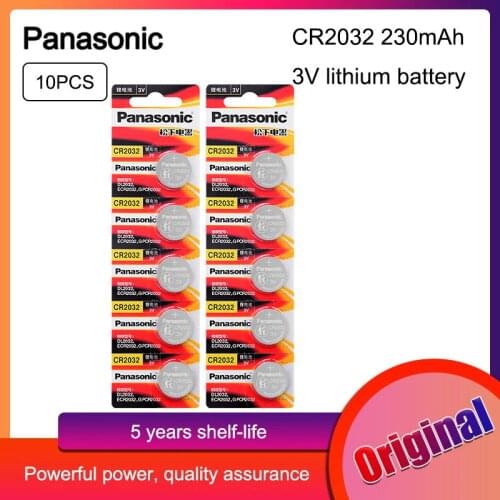 PANASONIC 10pcs brand new battery for cr2032 3v button cell coin batteries for watch toy computer cr 2032 DL2032 ECR2032