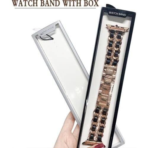 Stainless Steel luxury Strap For Apple Watch 6 5 4 3 Band 38mm 42mm Bracelet for iWatch series 5 4 3/1 40mm 44mm strap with box