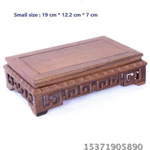 Redwood carving rectangular wood shelf of bonasai fish tank flower vase stone base teapot bonsai stone solid wood