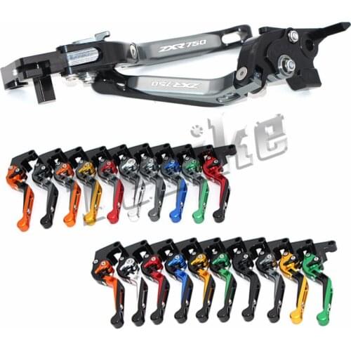 CNC Brake Clutch Levers Motorcycle For Kawasaki ZXR750 ZXR 750 1989-1995 Foldable Extendable Logo (ZXR750)