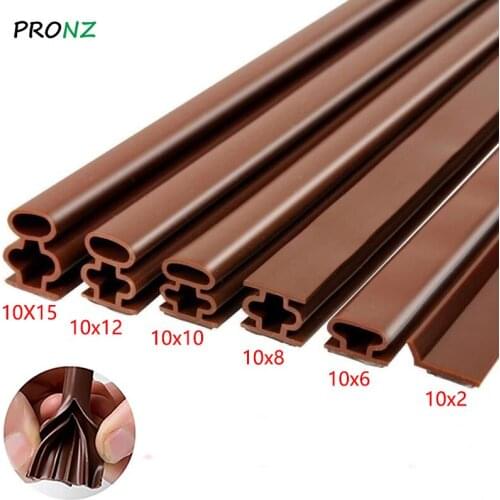 6M Weather Stripping Window Door Selfadhesive Sealing Strip Silicone Rubber Sealing Strip Crash Sealed Slot Type Soundproof Tape