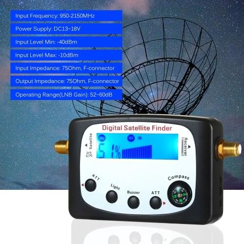 SF-9509 Mini Digital Satellite Signal Finder Meter Digital Satellite Signal Finding Meter LCD Displaying with Compass