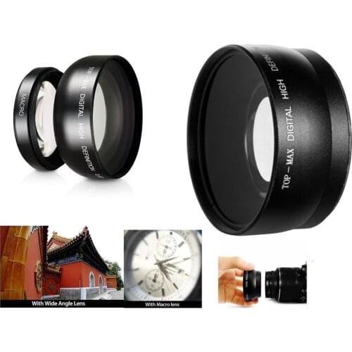 55mm 0.45X Super Wide Angle Lens w/ Macro for Sony A220 A230 A290 A350 A330 A390 A500 A550 A560 A580 Camera w/ 18-55mm Lenses