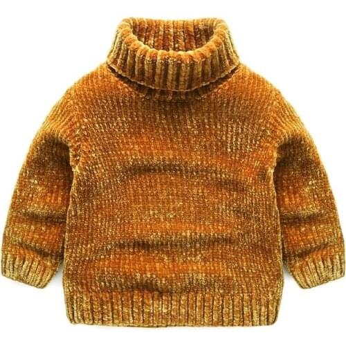 Kids Boys Girls Sweater Children Pullover Tops For 7 years Baby Long Sleeve Thick Knitted Clothes Boy Turtleneck Knitwear Shirt