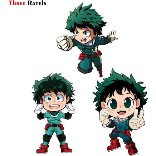 Three Ratels FC733 My Hero Academia Izuku Midoriya Chibi Sticker car Sticker pvc figure decal
