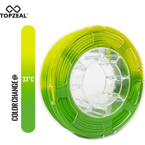 TOPZEAL 3D Printer PLA Filament Temperature Change Color, 1KG Spool, 1.75mm , Green To Yellow, Dimensional Accuracy +/- 0.05