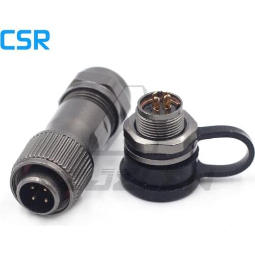 WEIPU ST1210P/ST1213S 4pin waterproof connector IP68 plug and socket 12mm Metal round Panel Mount Connector 4 pin