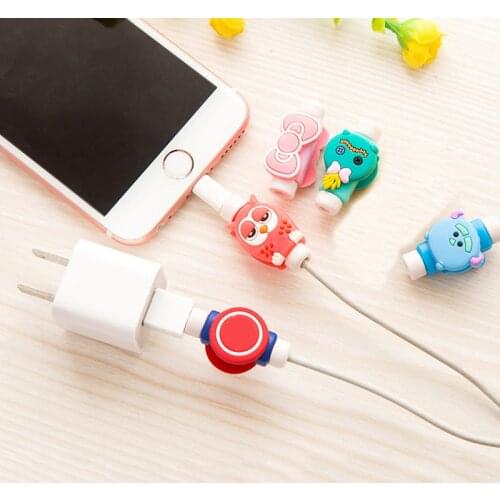 FFFAS USB Cable Protector Phone Line Winder Cover Case Wire Organizer Clip Holder For IPhone 4 5 5s 6 6s 7 7s 8 X Plus Earphone
