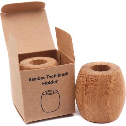 1pc Bamboo Toothbrush Holder Wood Single Stand Small Holders fit Razor Oral B Heads Bathroom Organizer Custom Logo Dropshipping