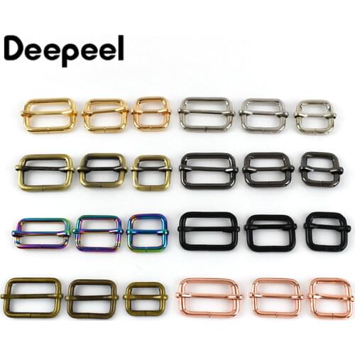 15pcs Metal Slides Tri-glides Roller Pin Buckle Handbag Strap Slider Adjuster Belt Buckles for Bag DIY Garment Clasp Accessories
