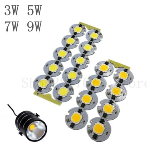 10PCS Led 3W 5W 7W 9W 220V LED Lamp Chip Cold White Warm White led COB Smart IC Driver Fit For DIY LED Spotlight Floodlight
