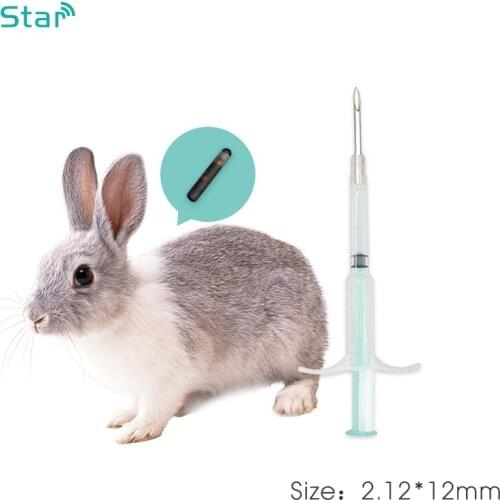 20pcs) FDX-B 2.12*12mm pet dog microchip animal syringe implant pet chip animal chip RFID injector for aquaculture arowana fish