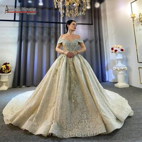 2021 Off the shoulder straps bridal dress real sample wedding dresses