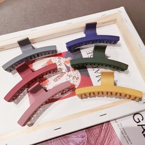 2021 Korea Elegant Large Matte Multicolor Hairpin Bath Hair Catch Shark Clip for Women Hair Accessories Hair Style Make