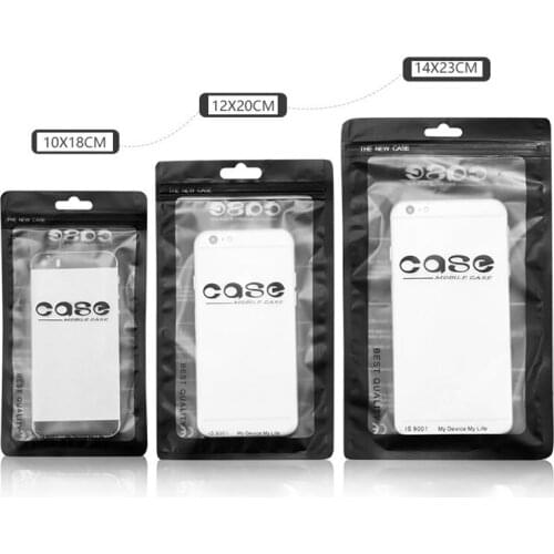300Pcs 12x20cm Plastic Zipper Bag Packaging Package Bag For Iphone X Xs 11 Pro Max XR Cell Phone Mobile Phone Case Cover