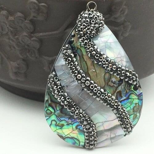 5 pcs CZ Zircon Inlaid In White Polygon Shape Sky In Bow Gray Mother of Pearl Pendant A rectangle