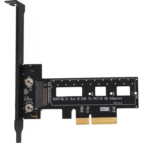 PCIE to M2 Adapter Raiser PCI Express 3.0 X4 to M.2 NVME SSD M KEY PCIE M2 Riser Card Adapter + Low Profile Bracket M.2 Heatsink