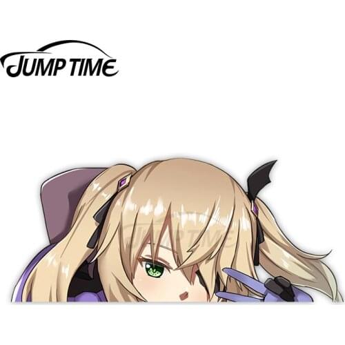 JumpTime 13 x 6.2 cm Anime Fischl Peeker Big Head Car Stickers and Decals Laptop Motorcycle Surfboard Scratch-Proof Graphics