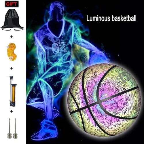 NO.7 Luminous Basketball Professional Training Ball Photography Cool Luminous Basketball Flash Reflective Basketball