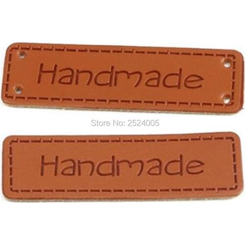 Clothing PU labels handmade labels hand made leather labels for clothing 100 pcs a lot