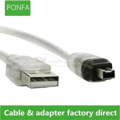USB Male to Firewire IEEE 1394 4 Pin Male iLink Adapter Cord firewire 1394 Cable for SONY DCR-TRV75E DV camera cable 100cm