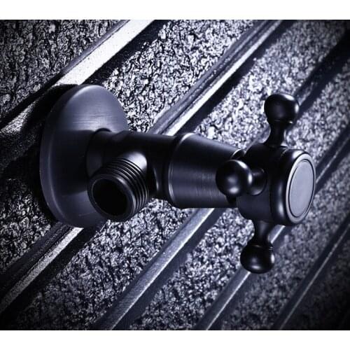 One Black Oil Rubbed Brass Bathroom Hardware Accessories 1/2" male Angle Stop Valve Dav009
