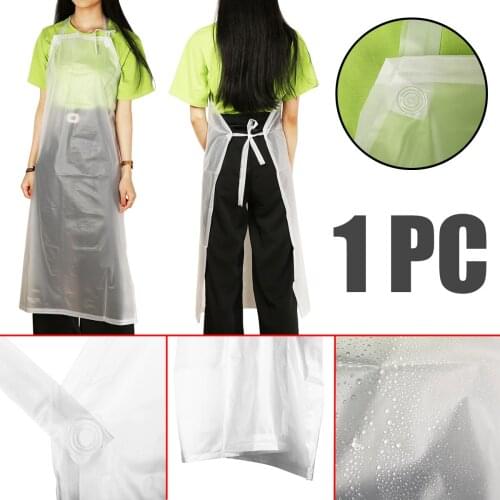 Transparent PVC Apron Vinyl Waterproof Oil Resistance Apron Multi-use Kitchen Cooking Clear Back Tie Household Apron for Unisex