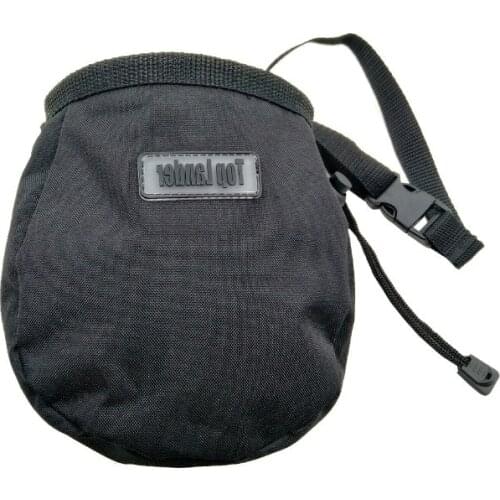 Rock Climbing Chalk Bag with Belt and Zipper Pocket for Fitness GYM Weight Lifting Hunting Bouldering Magnesia Sack Black Color
