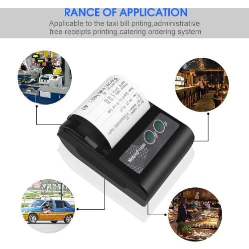 Kebidumei Mini Bluetooth Printer Thermal Printer Pocket Portable Ticket Receipt USB Wireless Windows Android IOS With EU/US Plug
