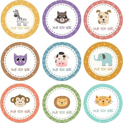Baby Shower Stickers Custom Name Stickers Birthday Party Safari Dinosaur Theme Party Gift Stickers Boy School Stationery Tag