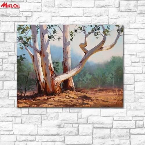 Wall Art Dancing birch Scenery painting Painting For Living Room Home Decoration Oil Painting On Canvas Wall Painting no fram