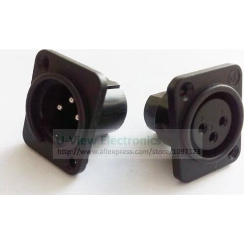 NCHTEK XLR Connector 3-Pole / 3-Pin Panel Mount Male & Female Plug Chassis Audio Adapter/Free DHL Shipping/50PAIRS