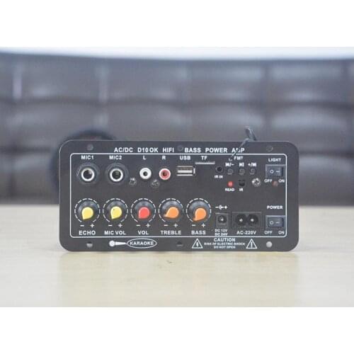 Digital Bluetooth Stereo Amplifier Board Subwoofer Dual Microphone Speaker Built-in Bluetooth Wireless Receiver And FM Radio