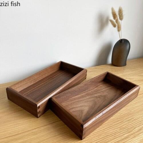 Black Walnut Wood Cake Stand Natural Wood Storage Trays Decorative Dessert Dish Snack Dishes Desktop Groceries Organizer Plate