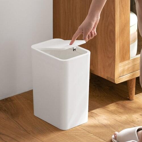 Press trash can household toilet living room bedroom toilet classification square Japanese style narrow slit trash can CL51504