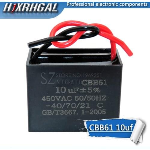 1PCS CBB61 10UF start capacitor hanging Fan soot motor air conditioner 450VAC starting capacitance hjxrhgal