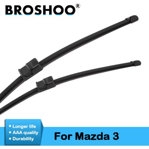 BROSHOO Auto Wipers Blade Rubber For Mazda 3(Europe Model)/3 Axela Model Year From 2003 To 2017 Fit Standard Hook/Side Pin Arms