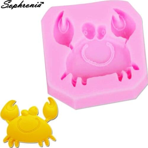 10PCS/SET 3D Crabs Silicone Mold Non-stick Fudan Chocolate Wedding Cake Decoration Tool Baking Christmas M613, 5.3*5.2*1cm