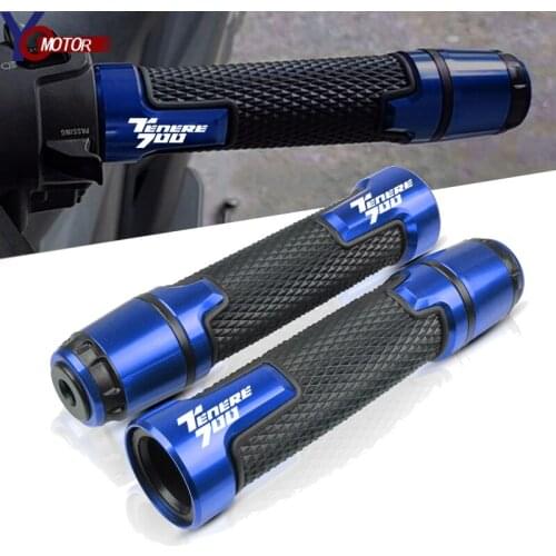 Blue/Black Motorcycle CNC Aluminum+Rubber Hand Grips For BMW TENERE700 Tenere 700 2019-2021 2020 7/8'' 22mm Handlebar Grip