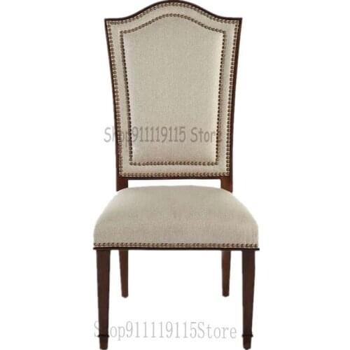 Customized American Solid Wood Dining Chair Nordic Modern Rural Retro New Classical Dining Table Oak Simple Living Room Chair Ca