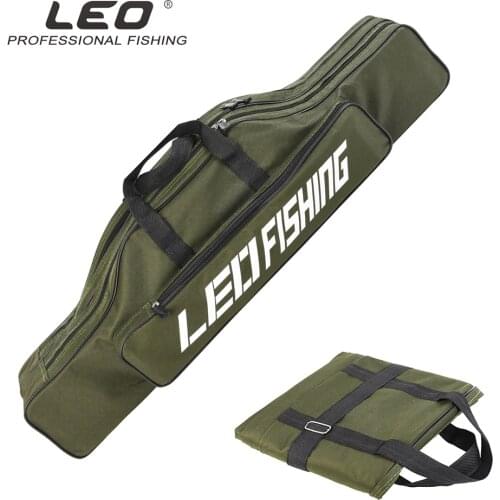 Leo Fishing Bag Pesca Folding Fishing Rod Carrier Protect Double Layer Portable Fishing Tackle Bag Handbag Accessories Backpack