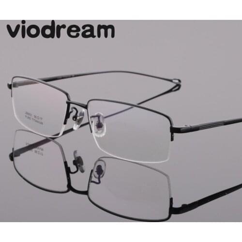 Viodream Ultralight Pure Titanium Half Business Glasses Frame Men Myopia Reading Optical Glasses Spectacle Frame Oculos De Grau