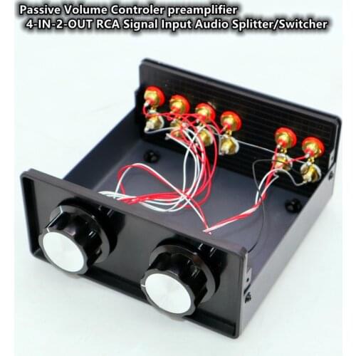 WY62 Passive Volume Controler preamplifier Stereo audio 6-IN-2-OUT RCA Signal Input Audio Splitter/Switcher