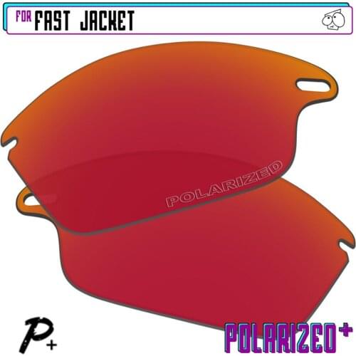 EZReplace Polarized Replacement Lenses for - Oakley Fast Jacket Sunglasses - Red P Plus