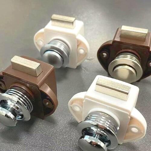 Rv Push Lock Push Button Latch Zinc Alloy&ABS Cupboard Locks for Rv Yachts Motorhome Camper Drawer Hidden Button Lock