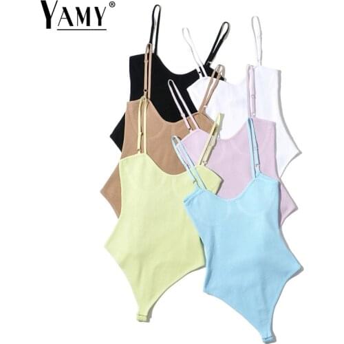 2021 Summer clothes for women sexy bodycon bodysuits black sleeveveless one piece club outfits for women fashion bodysuits white