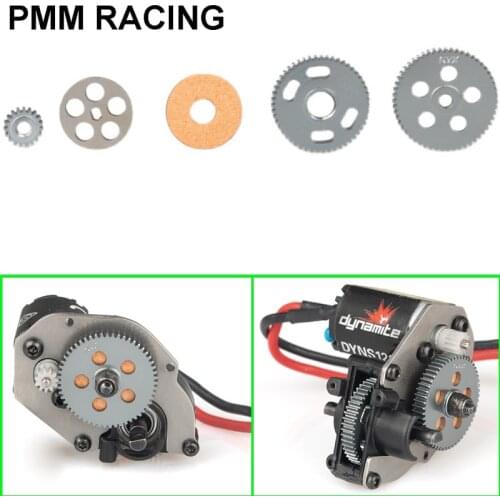 1set metal gearbox Gear 19T 51T 59T with anti-slip sheet for 1/24 RC Car Crawler Axial SCX24 90081 Upgrade Parts