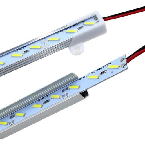 10pcs 36LEDs SMD 8520 Led Hard strip luces Led Bar Light V U aluminium Led profile 50cm 12V Warm White home indoor
