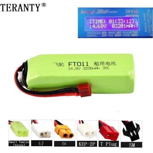 14.8V Battery For Feilun FT010 FT011 RC high speed Boats toy Accessories 4S 14.8V 3200mAh lipo Battery with T plug for FT011 1PC