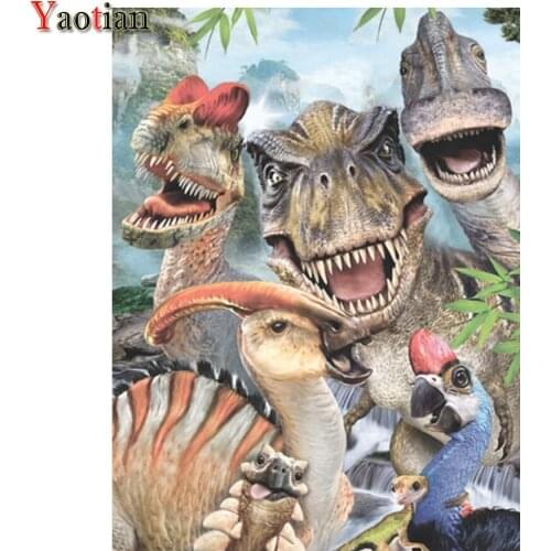 5D Diamond Painting Dinosaur Animal Picture Full Square Drill DIY Diamond Embroidery Mosaic Rhinestone Kids Room Decoration